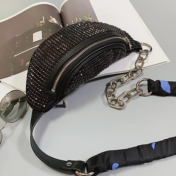 EDGY CHAIN LINK CROSSBODY HANDBAGZ▪︎Slate - Picture 11 of 17